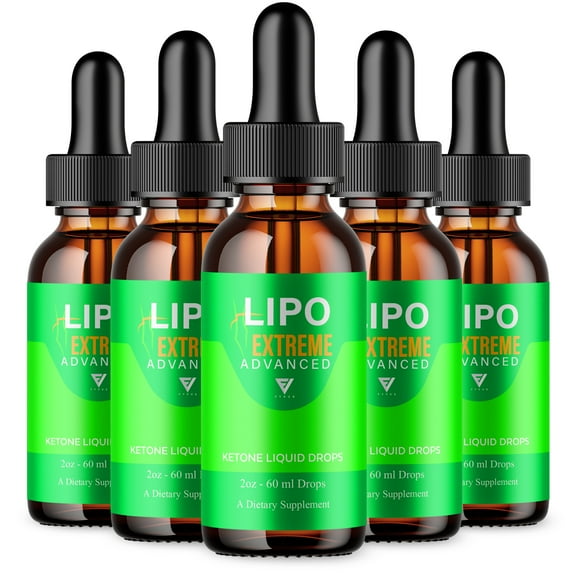 (5 Pack) Lipo Extreme Drops, LipoExtreme Advanced Health Support Formula (10oz)