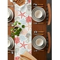 thumbnail image 3 of Table Runner 36 Inches Long for Kitchen Dining, Red Orange Coastal Dresser Scarf Farmhouse, Dining Table Decorations for Wedding/Parties, Summer Beach Coral Shell Ocean 13 x 36 In, 3 of 9