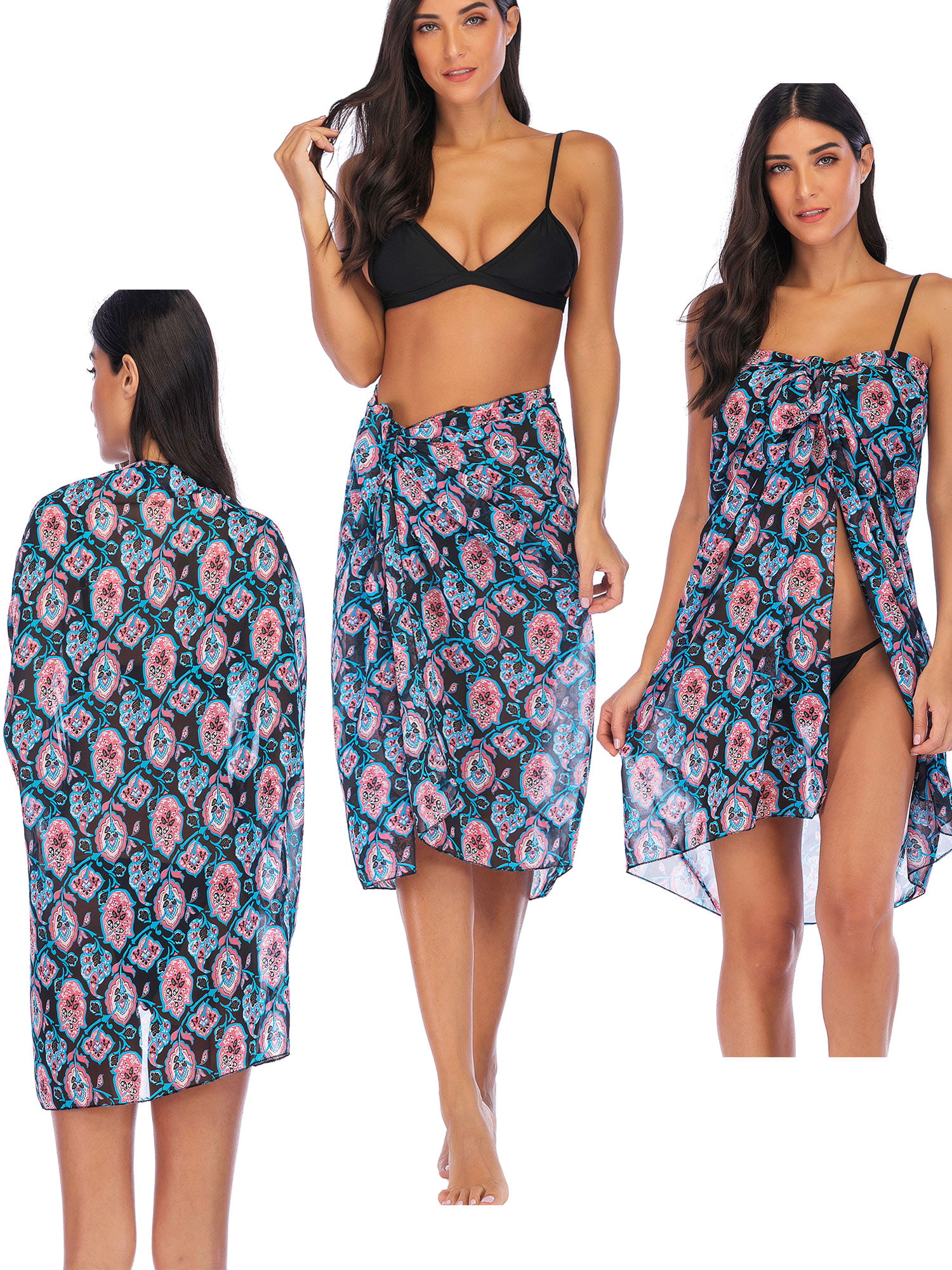 SAYFUT Women Juniors Sarong Swimsuit Cover up Pareo Bikini Cover ups Beach  Wrap Dress - Walmart.com
