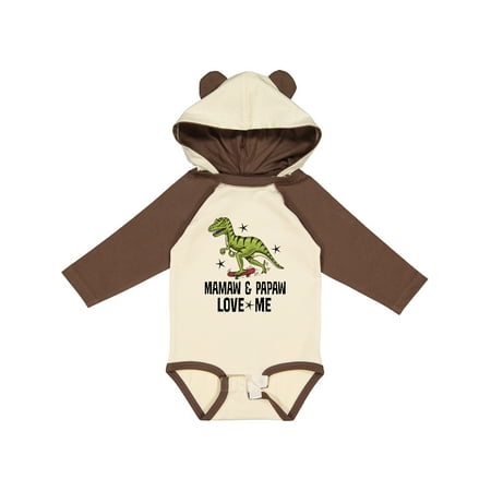 

Inktastic Mamaw and Papaw Love Me Dinosaur Gift Baby Boy Long Sleeve Bodysuit