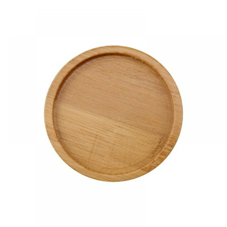 

2-Pack Bamboo Round Plates 3.15 Inches Cheese Plates Coffee Tea Serving Tray Fruit platters Party Dinner Plates Sour Candy Tray
