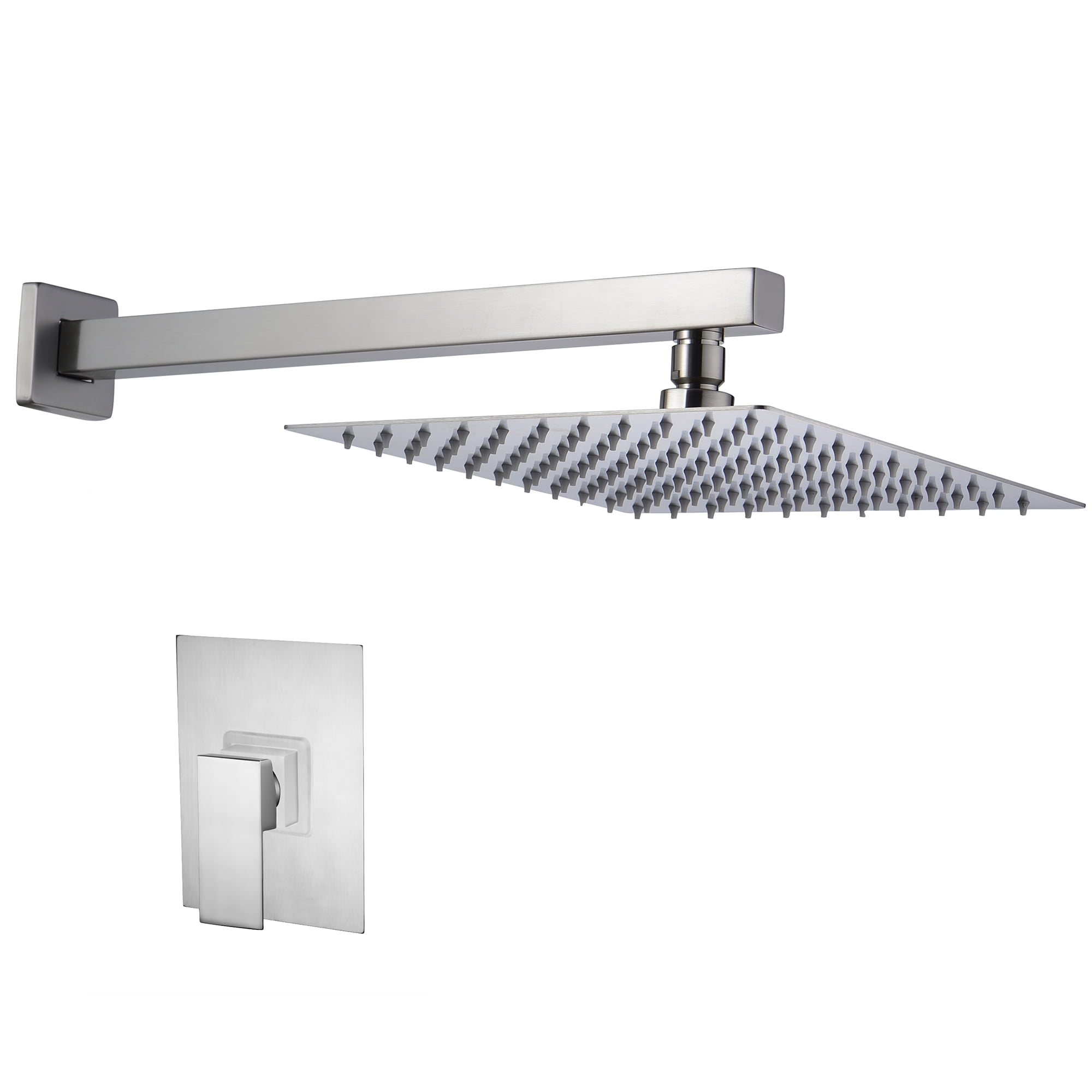 Kichae 10 inch Rain Shower Head with Shower Arm Wall-Mount Pressure Balance Valve Shower Set
