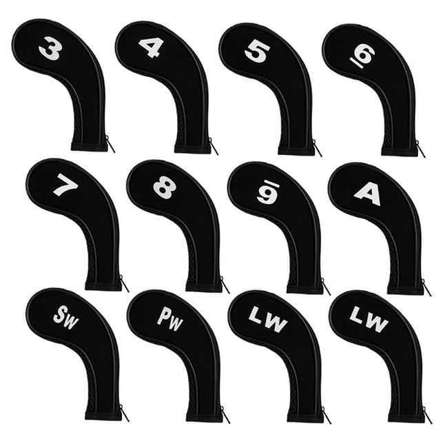 Eigraketly Paquete de 12 fundas de cabeza de golf de amplia compatibilidad, fundas de malla de calle, fundas de tela para regalo, accesorios para Putter, Golf Negro Eigraketly OD001000-01
