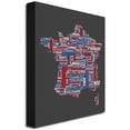 thumbnail image 2 of Trademark Art "France City Text Map" Canvas Wall Art by Michael Tompsett, 2 of 2