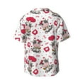 thumbnail image 2 of Vsdgher Caring Cow Print Men's Wrinkle Free Untucked Cuban Shirt Business Casual Button Down Shirts Short Sleeve Shirt, 2 of 7