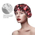thumbnail image 2 of KLL Ladybugs and Red Hearts Pattern Shower Cap & Bath Cap for Women,Reversible Oversized Waterproof Shower Caps for all Hair Lengths,Elastic Reusable Bathing Hair Cap, 2 of 6