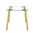 thumbnail image 3 of Tcbosik 51.2" Glass Dining Table, Modern Rectangular Table with Metal Legs, Simplistic Kitchen Table for Home Office, Gold, 3 of 5