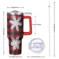 thumbnail image 2 of Red Christmas Snowflake and Plaid Pattern Tumbler with Handle and Lid,40oz Double Wall Vacuum Insulated Tumbler,Cups Gift for Women and Men, 2 of 7