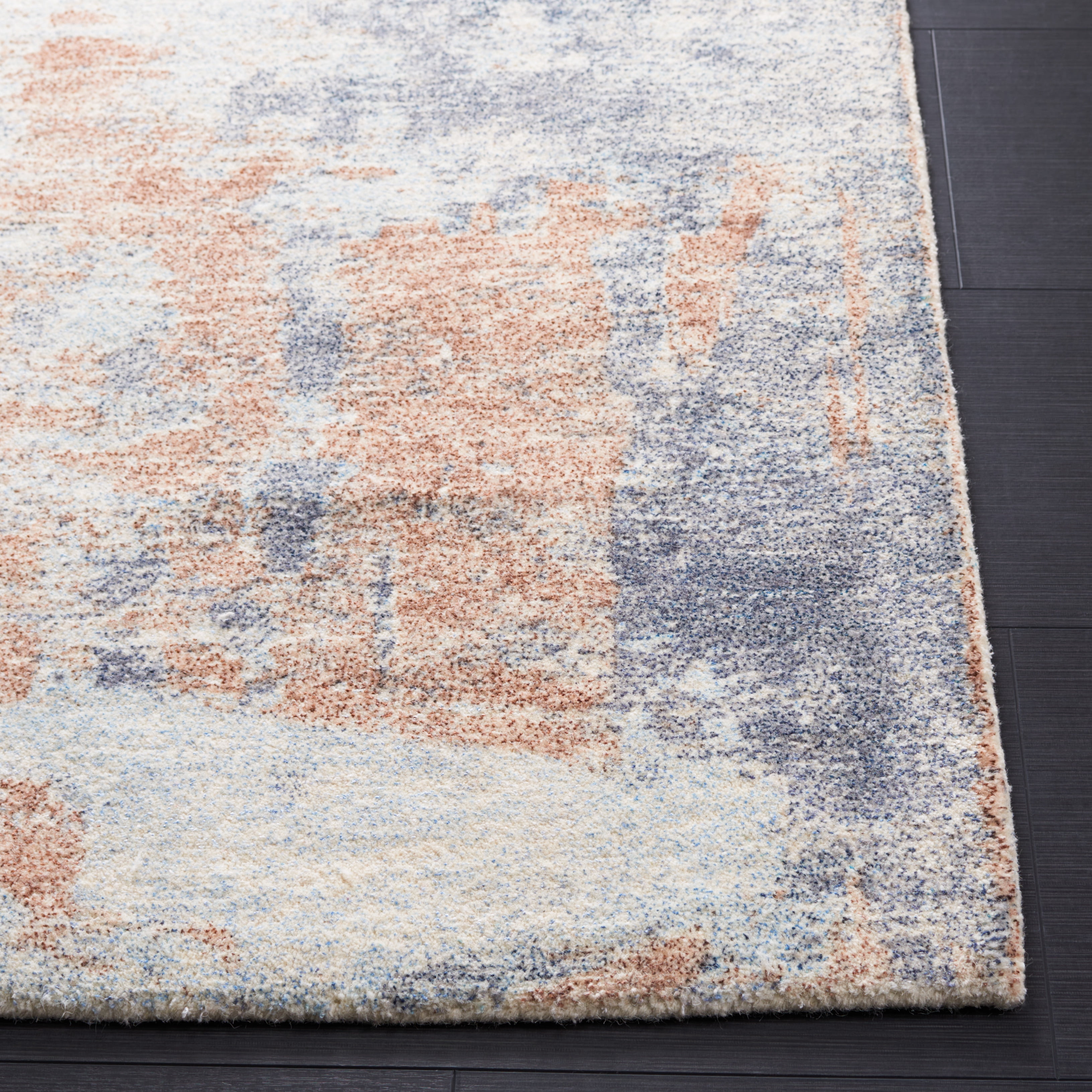 SAFAVIEH Restoration Vintage Janae Abstract Area Rug, Blue/Brown, 3' x 5'