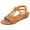 Orange, variant on Women's Boho Chic Mule Sandals Open Toe Wedge Design Adjustable Ankle Strap Lightweight Beach Shoes with Arch Support for Summer Vacations