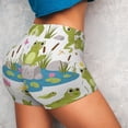thumbnail image 4 of Fotbe Cartoon Frogs Shorts Sin Costuras – Shorts Deportivos de Cintura Alta para Mujer, Elásticos para Gimnasio, Yoga, Running o Ciclismo-Small, 4 of 8