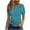Blue, variant on Women's Summer Blouse Round-Neck Short-Sleeve Tee with Horizontal Multicolor Stripes – Casual Summer Tops for Women, Trendy Tops
