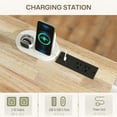 thumbnail image 5 of HOMCOM Rolling Kitchen Island with Charging Station and Drop Leaf, 53" Kitchen Island Table with Wood Top, 3 Drawers, Adjustable Shelf, White, 5 of 9