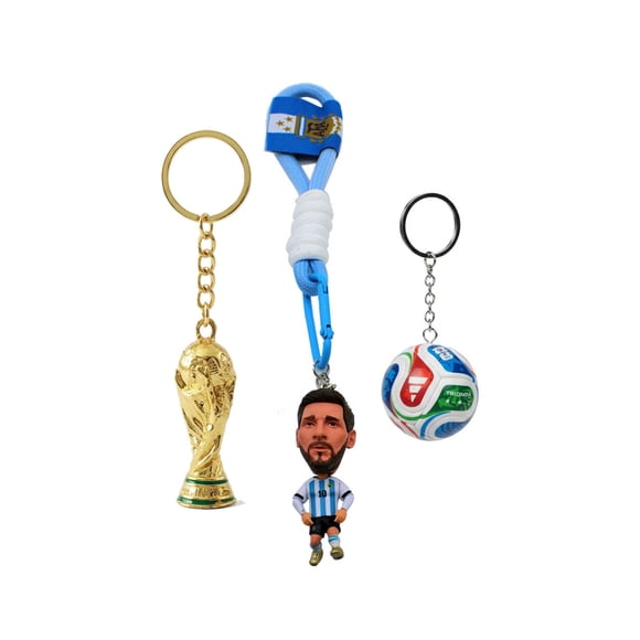 SET 4 LLAVEROS MESSI BALON COPA MUNDIAL 2026