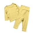 thumbnail image 2 of LEKWK Toddler Boys Girls Pajamas Long Sleeve Loungewear Tops Matching Straight Leg Pants Kids Cotton Sleepwear Fall Casual Home Nightwear 6M-7Y, 2 of 9