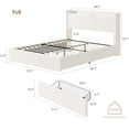thumbnail image 2 of CABIHOME Bed Frame, Upholstered Platform Bed with LED Light, 4 Storage Drawers, Storage Headboard and Charging Station, No Box Spring Needed, Easy Assembly, 2 of 7