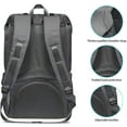 thumbnail image 4 of Mochila de viaje escolar KAUKKO flexible con portátil para 15 22L Nylon Negro gris, 4 of 5