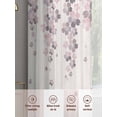 thumbnail image 5 of Spring Floral Sheer Curtains 45 Inch Length 2 Panels Set, Pink Gray Cherry Blossom Flowers Beige Voile Window Treatment Rod Pocket Small Kitchen Curtains Drapes for Bedroom 52"x45"x2, 5 of 7