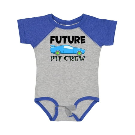 

Inktastic Future Pit Crew Blue Race Car Gift Baby Boy or Baby Girl Bodysuit