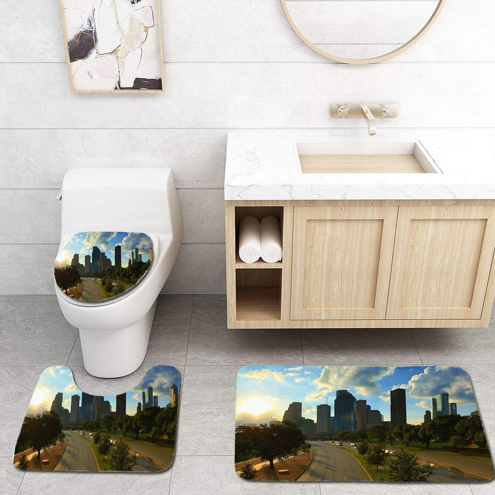 Erehome Houston Tx 3 Piece Bathroom Rugs Set Bath Rug