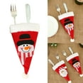 thumbnail image 2 of 5PCS Christmas Tableware Holder Cute Santa Hat Shape Cutlery Pocket Christmas Table Decor, 2 of 7