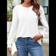thumbnail image 4 of Blusas de Larga con Ojales para Mujer, -Otoño 2025, Cuello Redondo, Blusas Informales Holgadas, Conjuntos de Moda. XL, 4 of 8