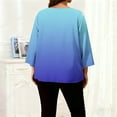 thumbnail image 5 of Tops for Women Long Sleeved Gradient Round Neck Home Casual T-Shirt Sky Blue XXXL, 5 of 6