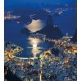thumbnail image 3 of Night Duvet Cover Set, Aerial View of Mountain Sugar Loaf and Botafogo Rio de Janeiro, Decorative 2 Piece Bedding Set with 1 Pillow Shams, Twin Size, Violet Blue Pale Grey, by Ambesonne, 3 of 3