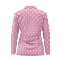 thumbnail image 3 of Uorisanigo Pink Polka Dots Women's Golf Shirt Size L Dry-Fit Soft Women's Long Sleeve Athletic Shirts Relaxed Versatile Quarter Zip Pullover for Workout Sports, 3 of 7