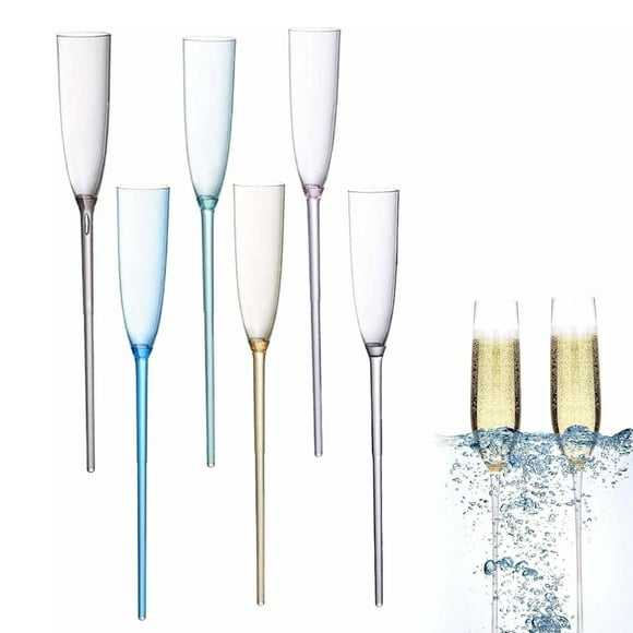 Verres à Champagne Flottants pour Fêtes à la Piscine – Verrerie Flottante de 6 Oz pour Recevoir à l'Extérieur Ensemble de 6 Pcs pour Célébrations 6 Pcs