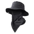 thumbnail image 2 of Fiaya Women 6-in-1 Black Bucket Hat with Detachable Face Mask, UPF Sun Protection Outdoor Fishing Hat, Lightweight Breathable Sunshade Cap, 2 of 9