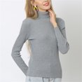 thumbnail image 4 of BOOMILK Women's Ribbed Turtleneck Sweater Slim Fit Lightweight Long Sleeve Pullover Sweater, 4 of 4