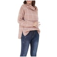 thumbnail image 2 of Aqestyerly Cardigans à Capuche pour Femmes Mode Femmes Décontracté Manches Longues à Carreaux Col Roulé Chandail Col Roulé2, 2 of 8