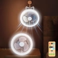 thumbnail image 3 of Rechargeable Portable Camping Fan with LED Light, Oscillating Desk Tent Fan Support Stand & Hang for Outdoor Use, 3 of 10
