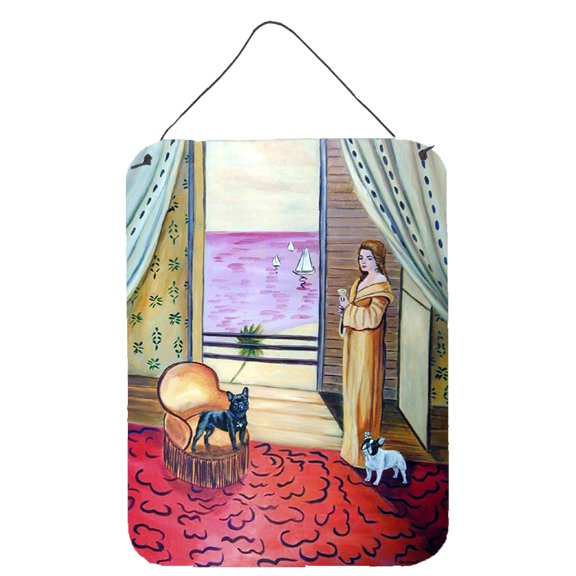 Carolines Treasures 7128DS1216 French Bulldog and lady Wall or Door Hanging Prints 12x16 multicolor