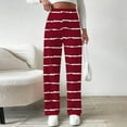 thumbnail image 6 of Enjoytime Casual Pants for Women Striped High Waist Wide Leg Trousers Fall Winter Warm Loose Comfy Lounge Pants with Pockets Wine S, 6 of 8