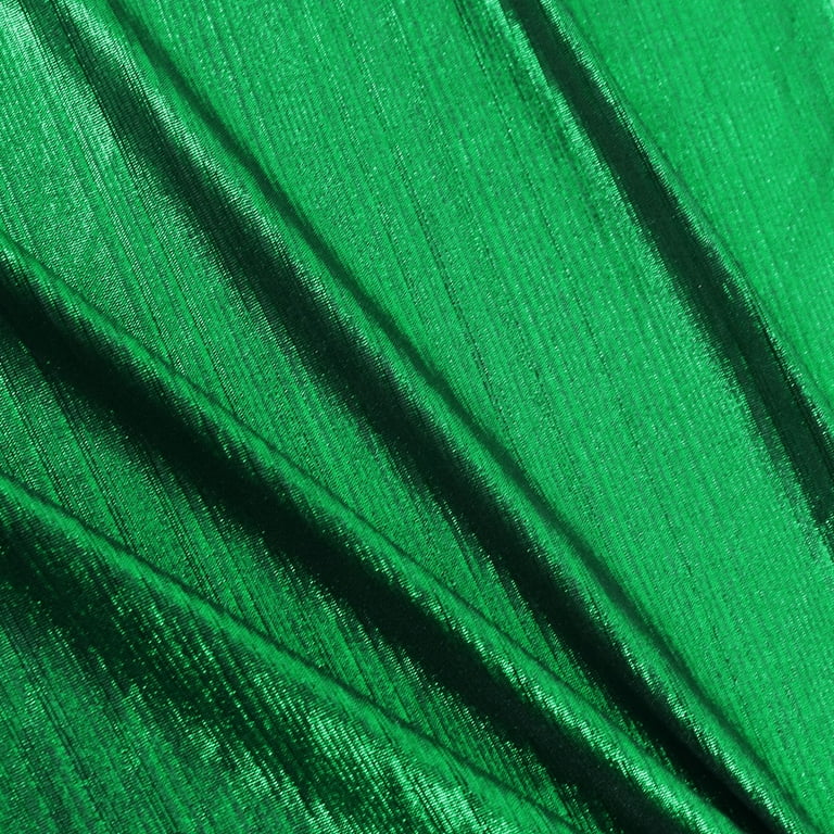 Romex Textiles Polyester Spandex Knit Fabric with Laminated Shine (3 Yards)  - Emerald Green 