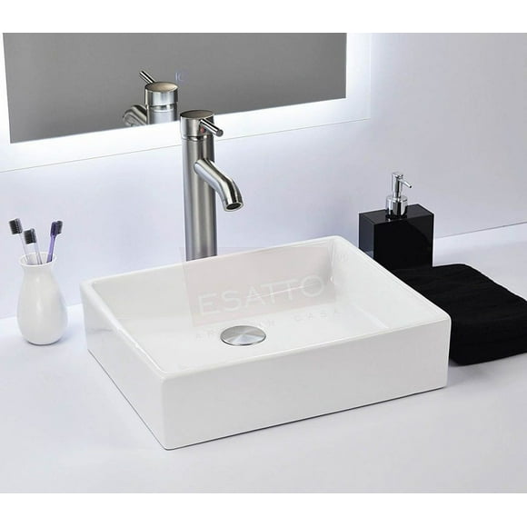 Esatto® Kit Platz Satín Paquete De Precio Mejorado Con Lavabo, Llave Y Desagües Listo Para Instalar ESATTO PAQUETE COMPLETO DE LAVABO PARA BAÑO