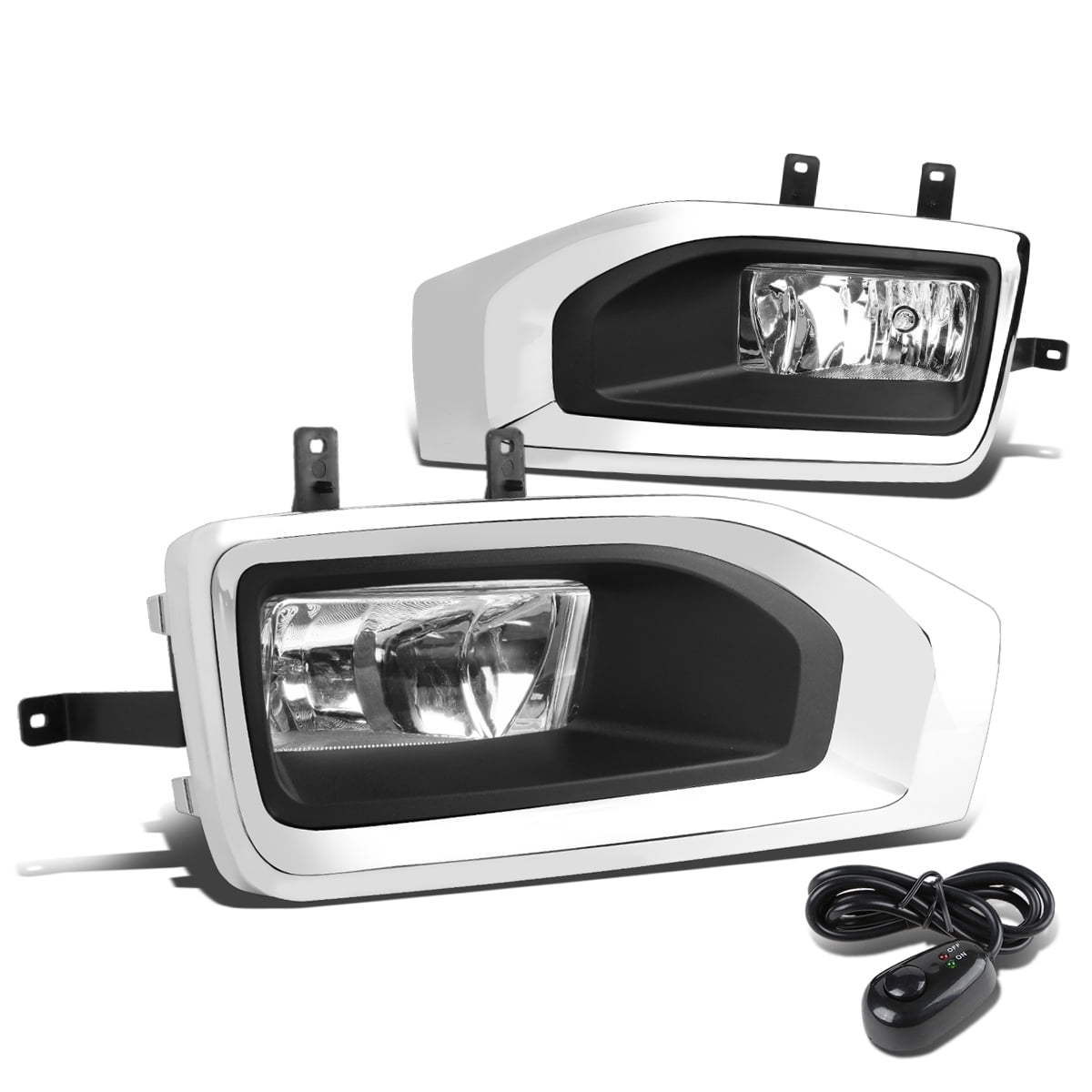 For 2015 16 17 2018 Ford Focus Clear Lens Fog Driving Light Kit with Bezel Bulb