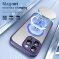 thumbnail image 3 of Dteck Magnetic Case for iPhone 16 Pro Max,Shockproof Matte PC+TPU Case Compatible with MagSafe Translucent Matte Back Cover Built-in with Smart Touch Buttons for iPhone 16 Pro Max, Purple, 3 of 8