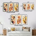thumbnail image 4 of Designart "Watercolor Blooms Autumn Flowers II" Abstract Botanicals Framed Wall Art Set Of 3 - Brown Modern Frame Gallery Wall Set For Home Decor, 4 of 6