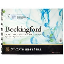 St Cuthberts Bockingford Watercolor Pad, Cold Pressed, Spiral Binding, 140lb/300gsm, 12 Sheet, 12x16 inch, 1 Count