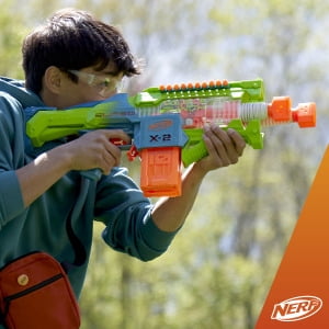 Nerf Elite 2.0 Double Punch Motorized Electronic Blaster, 50 Elite Darts, 2x 10-Dart Clips