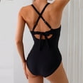 thumbnail image 4 of Tummy Control Swimsuits for Women Slimming One Piece Bathing Suit Retro Ruched Push Up Vintage Padded Swimwear White XL, 4 of 5