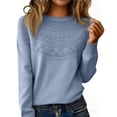 thumbnail image 3 of Lace Up Pullover Sweaters,Women's Crew Collar Tops,Long Sleeve Casual Knitwear for Soft Comfort 2026 Light Gray M, 3 of 6