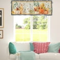 thumbnail image 3 of Autumn Pumpkins Eucalyptus Leaves Kitchen Valances Rod Pocket Fall Harvest Floral Plaids Short Straight Drape Thanksgiving Short Curtain 54''x18'' for Living Room Bedroom Bathroom, 3 of 7