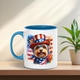 thumbnail image 5 of Patriotic Yorkshire Terrier Celebrates 4th of July 11oz Accent Two-tone Mug Yorkie Dog Lover Gifts Coffee Tea Cup - 02009, 5 of 5