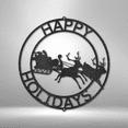 thumbnail image 5 of Happy Holidays Santa Steel Sign Laser Cut Powder Coated Home & Office Metal Wall Decor Multiple Sizes & Colors, 5 of 5