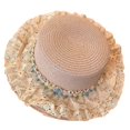 thumbnail image 3 of Tea Party Hat Easter Women's Elegant Lace Sun Hat for Home Wear Comfortable Breathable Wide Brim Summer Hat Fashionable Accessory for All Seasons, 3 of 3
