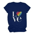 thumbnail image 5 of Midsumdr Pride Shirt Cute love Graphic Rainbow Print Crewneck Short Sleeve Regular Fit Casual Tee T-Shirts Summer Tops LGBT Equality Tees Gay Pride Stuff, 5 of 8